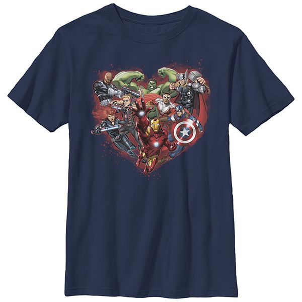 Детская Футболка Marvel The Avengers Heroes Filled Heart Marvel