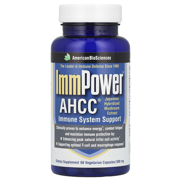 ImmPower® AHCC®, 500 мг, 60 вегетарианских капсул (по 250 мг на капсулу) American Biosciences