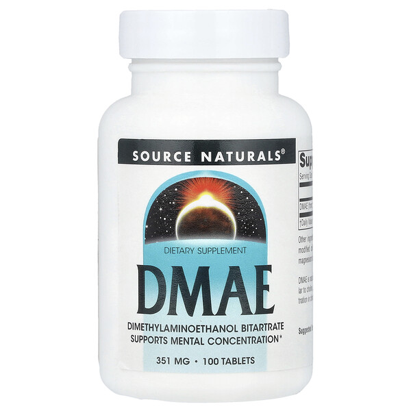 DMAE , 351 mg , 100 Tablets Source Naturals