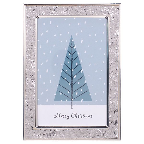 Malden Silver Glitter On Silver Metal Holiday Picture Frame Malden