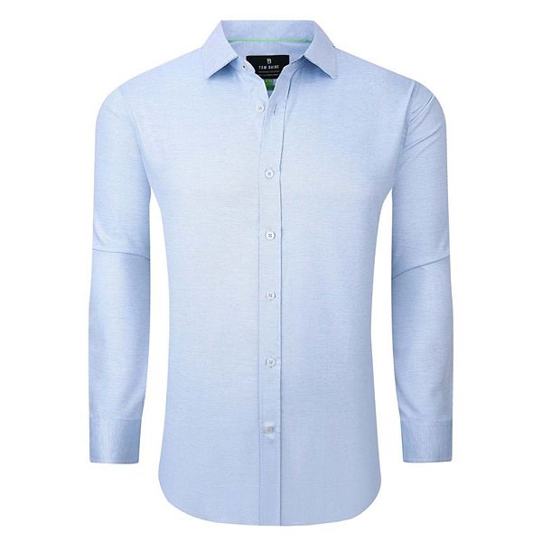 Мужская Футболка Tom Baine Solid Linen Feel Long Sleeve Button Down Tom Baine