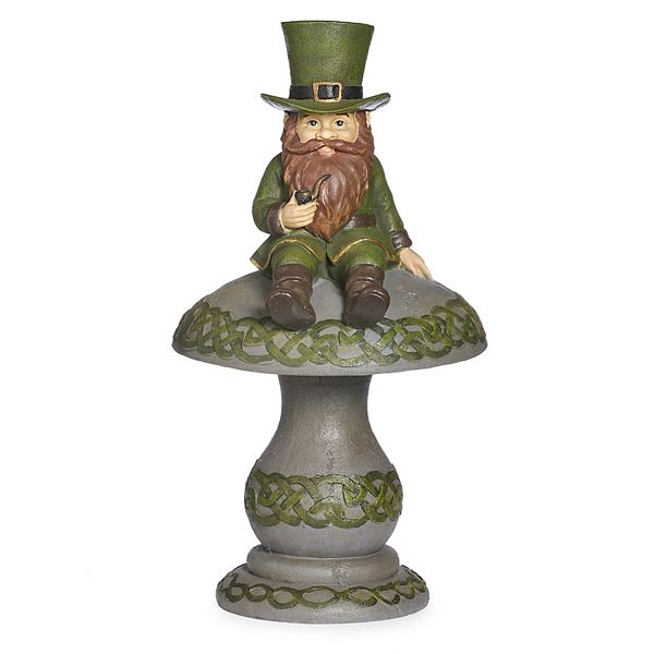 Roman 16.5-in. LED Solar Light Leprechaun Mushroom Garden Statue Roman