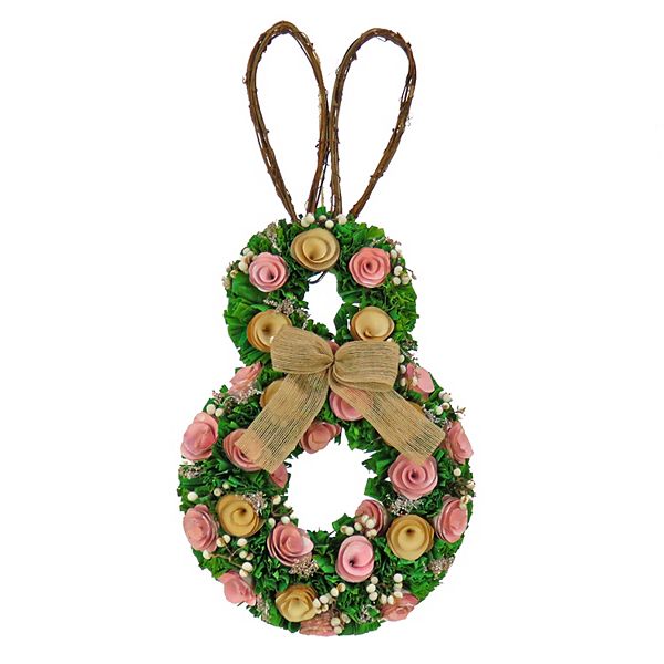 National Tree Company Bunny Shaped Wood Curl Wreath National Tree Company