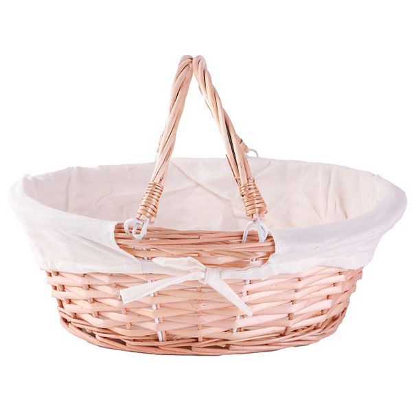 Set of 2 Wicker Picnic Basket with Drop-Down Handles - Perfect as Gift basket for all Occasions Wickerwise