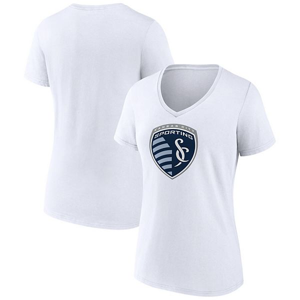 Женская футболка Fanatics с логотипом Sporting Kansas City, v-образным вырезом, 100% хлопок Fanatics Brands - White Label