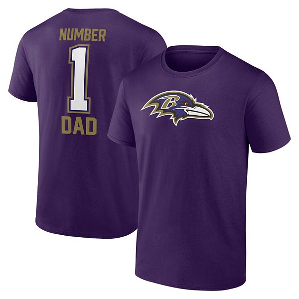 Футболка Fanatics Branded Baltimore Ravens #1 Dad, 100% хлопок, с короткими рукавами Unbranded