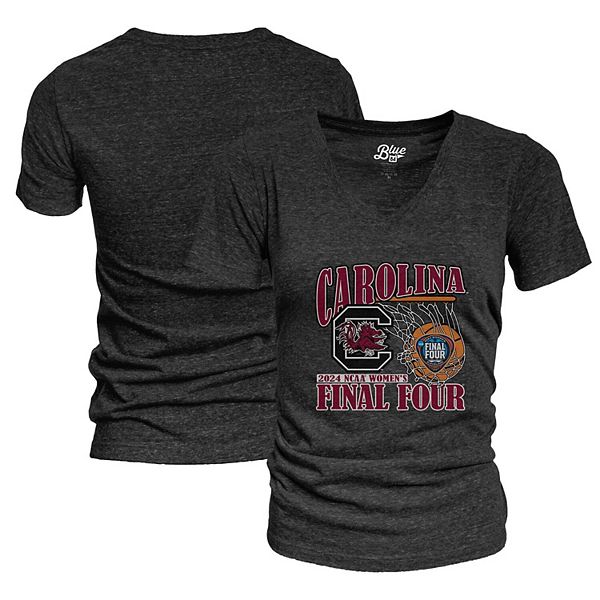 Женская Футболка Blue 84 Черная South Carolina Gamecocks 2024 NCAA Women's Basketball Tournament March Madness Final Four Tri-Blend V-Neck Blue 84