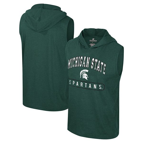 Мужская Футболка Colosseum Зеленая Michigan State Spartans Varsity Безрукавная Худи Colosseum