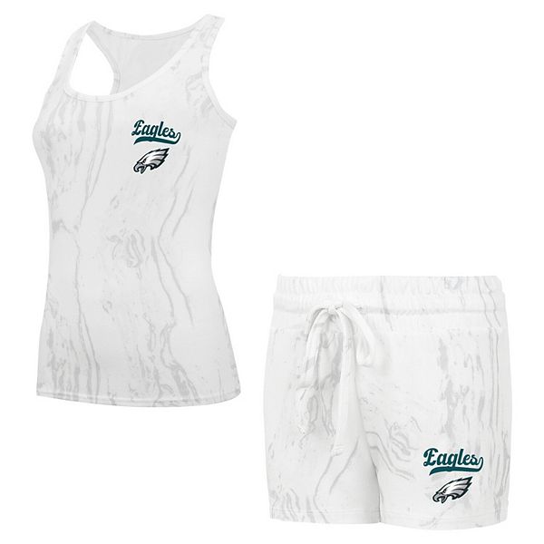 Women's Concepts Sport White Philadelphia Eagles Plus Size Quartz Tank Top & Shorts Set Unbranded