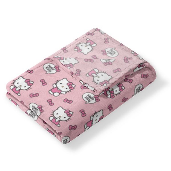 Hello Kitty Let's Bow Pink Silk Touch Throw Blanket Licensed Character