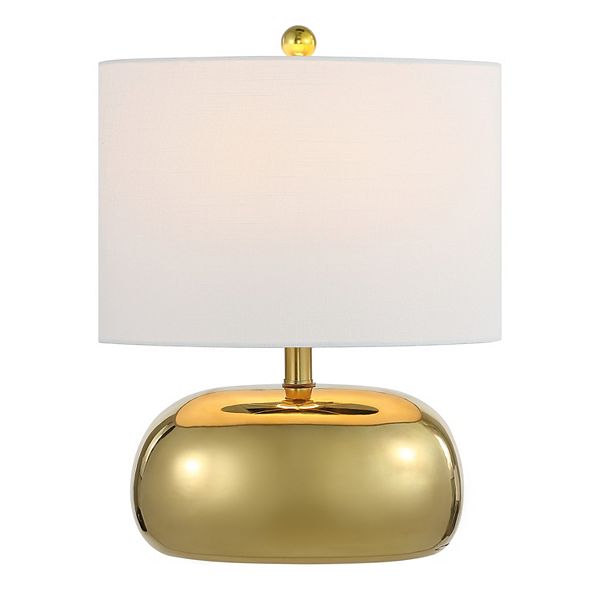 Calix 20" Mid-century Glam Ceramic/iron Led Table Lamp, Gold Jonathan Y Designs