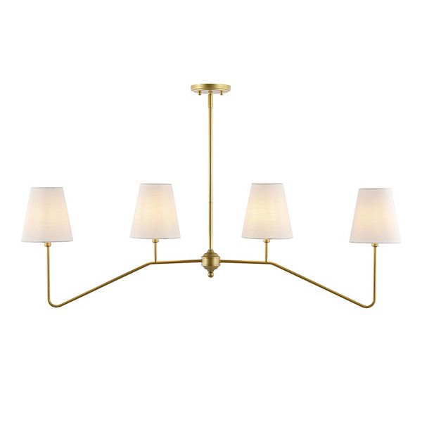 Signe 47.5" 4-light Classic Minimalist Iron Linear Led Pendant, Gold Painting Jonathan Y Designs