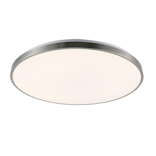 Astrid 21.25" 1-light Modern Minimalist Iron Circle Integrated Led Flush Mount, Brushed Nickel Jonathan Y Designs