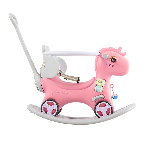 F.c Design Rocking Horse For Toddlers Balance Bike With Push Handle Backrest And Balance Board F.C Design