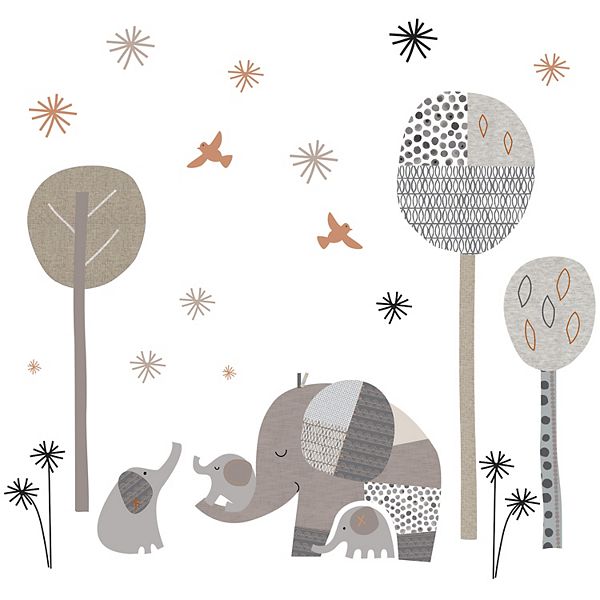 Bedtime Originals Elephant Love Gray Elephants/trees/stars Wall Decals/stickers Bedtime Originals