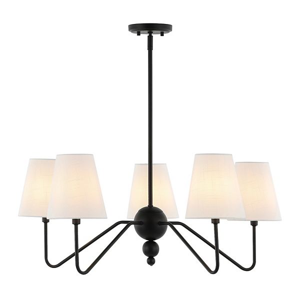 Skylar 32" 5-light Classic Minimalist Iron Inverted Gourd Led Chandelier, Black Jonathan Y Designs