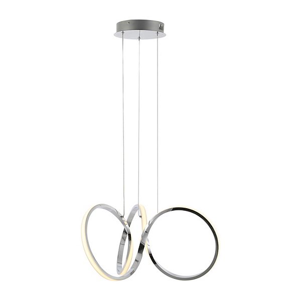 Helix 24" 1-light Contemporary Minimalist Aluminum Ribbon Integrated Led Pendant, Chrome/silver Jonathan Y Designs