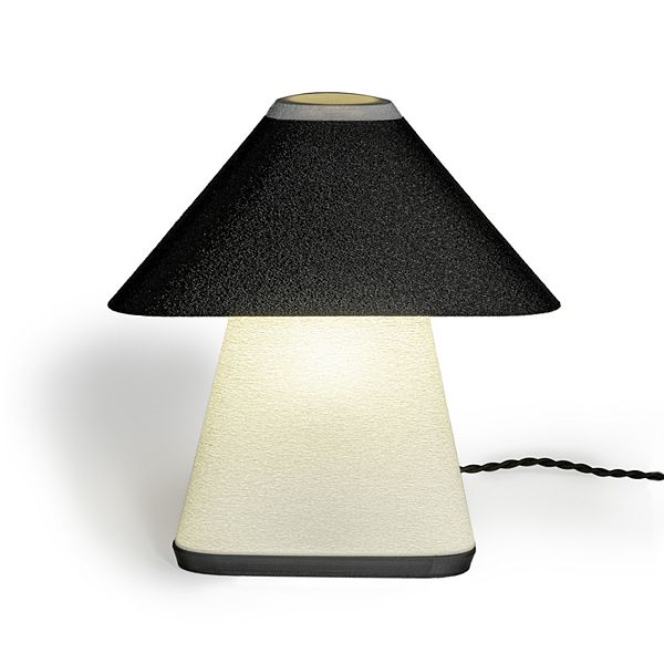 Enzo 11.63" Modern Contemporary Plant-based Pla 3d Printed Dimmable Led Table Lamp, White/black Jonathan Y Designs