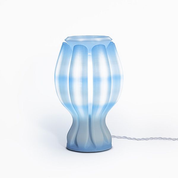 Flower 13" Tropical Coastal Plant-based Pla 3d Printed Dimmable Led Table Lamp, White Jonathan Y Designs