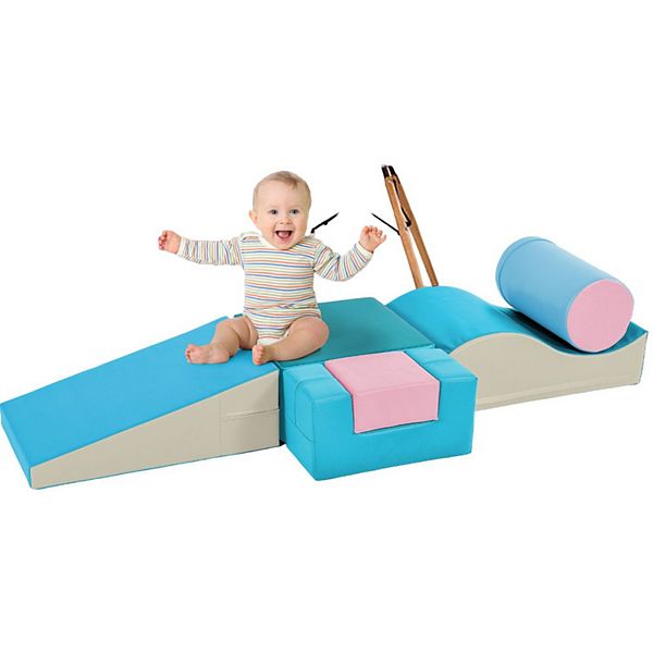 F.c Design 6-in-1 Colorful Soft Climb And Crawl Foam Playset Indoor Active Play Structure For Kids F.C Design