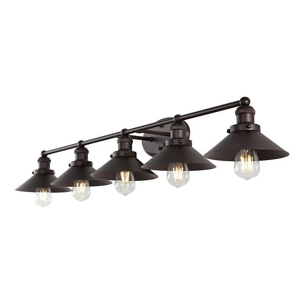 July 46" 5-light Metal Vanity Light, Oil Rubbed Bronze Jonathan Y Designs