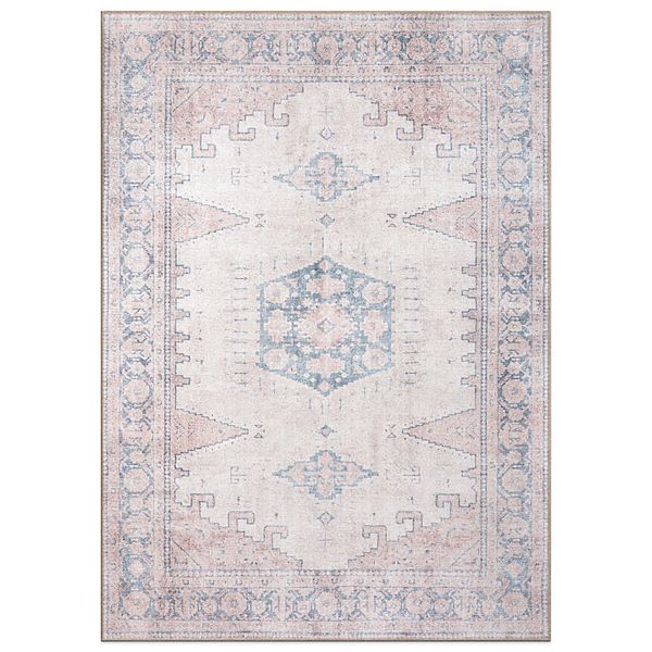 World Rug Gallery Faded Bohemian Machine Washable Rug World Rug Gallery