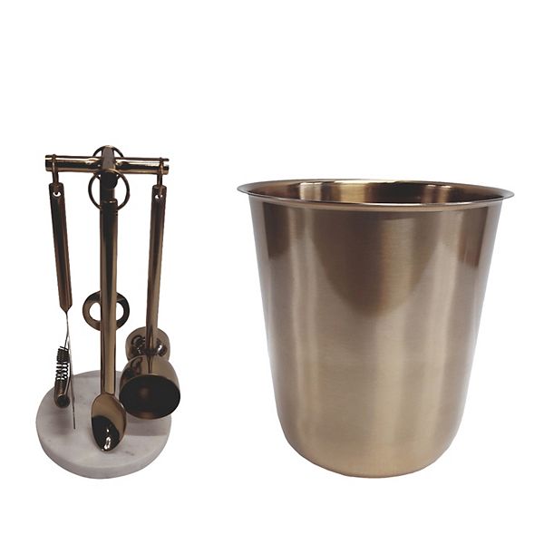 Bar Tool Set With Metal Ice Bucket 6-piece Set Unbranded