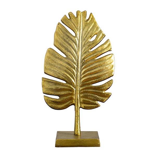 nearly natural Gold Finish Palm Frond Sculpture Floor Decor NEARLY NATURAL