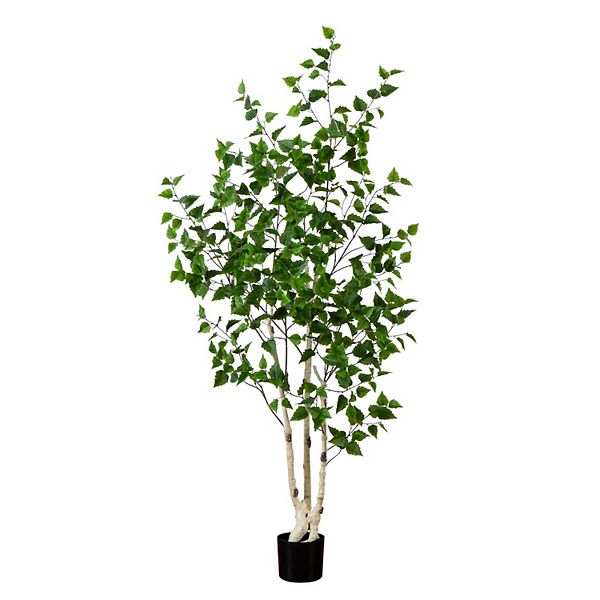 nearly natural 6-ft. Artificial Birch Tree with Real Touch Leaves Floor Decor NEARLY NATURAL