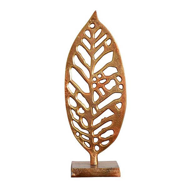 nearly natural Copper Finish Beech Leaf Sculpture Floor Decor NEARLY NATURAL