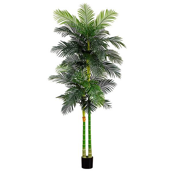 nearly natural 9-ft. Artificial Double Golden Cane Palm Tree Floor Decor NEARLY NATURAL