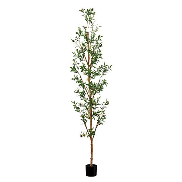 nearly natural 8-ft. Artificial Olive Tree with Natural Trunk Floor Decor NEARLY NATURAL