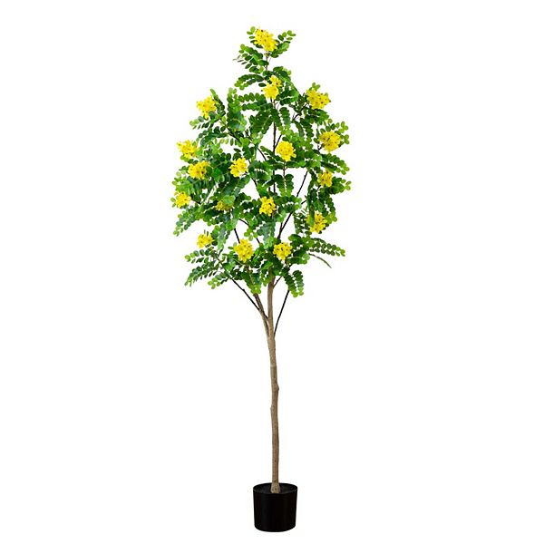 nearly natural 6-ft. Artificial Flowering Citrus Tree Floor Decor NEARLY NATURAL