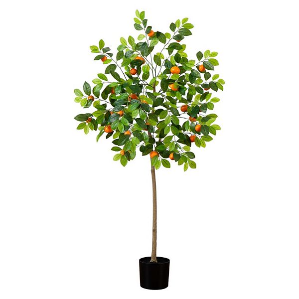 nearly natural 5-ft. Artificial Tangerine Tree Floor Decor NEARLY NATURAL