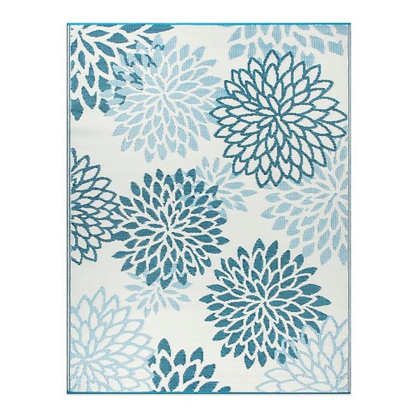 World Rug Gallery Modern Floral Aloha Reversible Recycled Plastic Area Rug World Rug Gallery