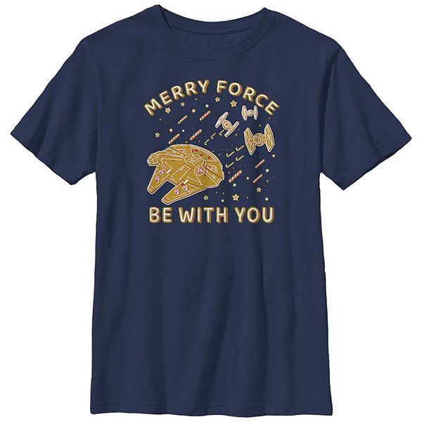 Детская футболка Star Wars 'Merry Force Be With You' с круглым вырезом и короткими рукавами Star Wars