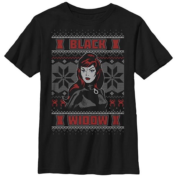 Детская Футболка Marvel Black Widow Ugly Christmas Sweater Marvel