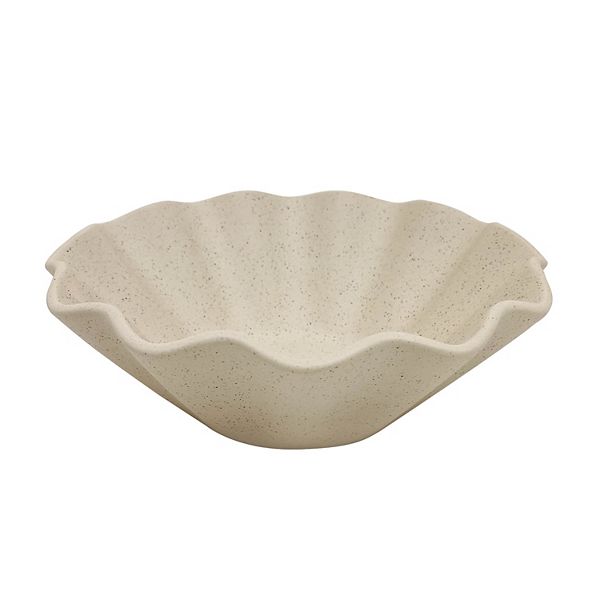 Ruffle Glazed Ceramic Bowl Unbranded