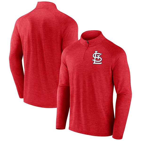 Мужская Футболка Profile Красная St. Louis Cardinals Big & Tall Raglan с Половинной Молнией Profile