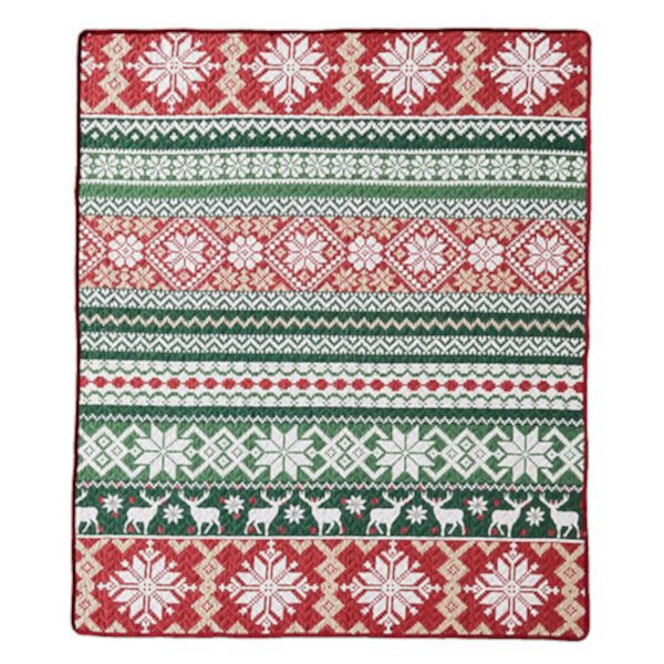 Укороченный влагостойкий двухсторонний плед Fair Isle, 152 см x 127 см Greenland Home Fashions