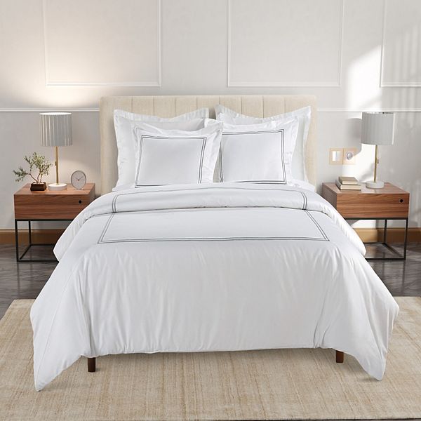 Hotelier Baratta Stitch Duvet Cover Set with Shams Hotelier