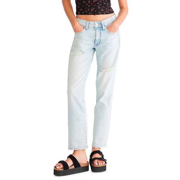 Juniors' Aeropostale Mid Rise Ankle Straight Jeans AEROPOSTALE