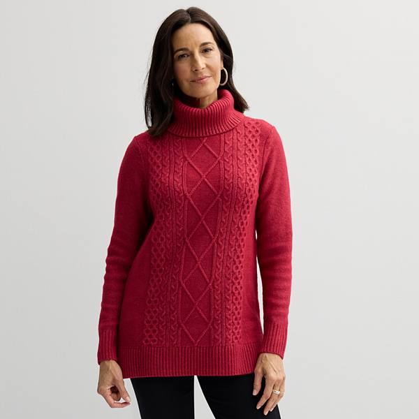 Women's Croft & Barrow® Turtleneck Tunic Sweater Croft & Barrow