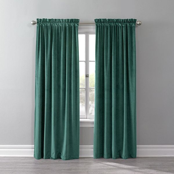 BrylaneHome BH Studio Velvet Rod-Pocket Panel BrylaneHome