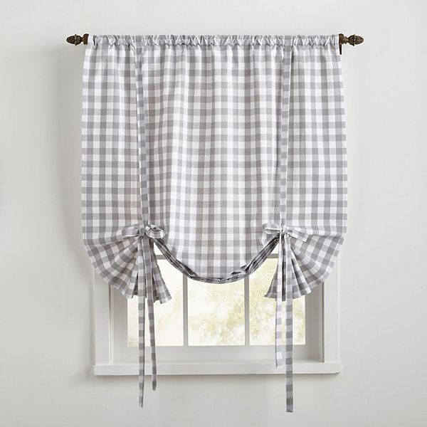 Brylanehome Buffalo Check Tie-up Window Shade BrylaneHome