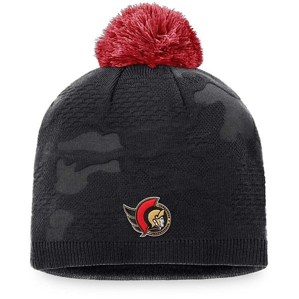 Женская черная акриловая шапка с помпоном Ottawa Senators Authentic Pro Team Locker Room Unbranded