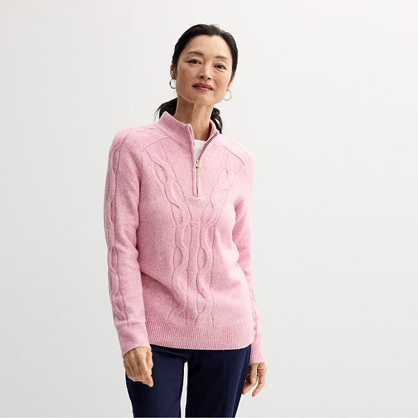 Women's Croft & Barrow® Knitted Quarter Zip Sweater Croft & Barrow