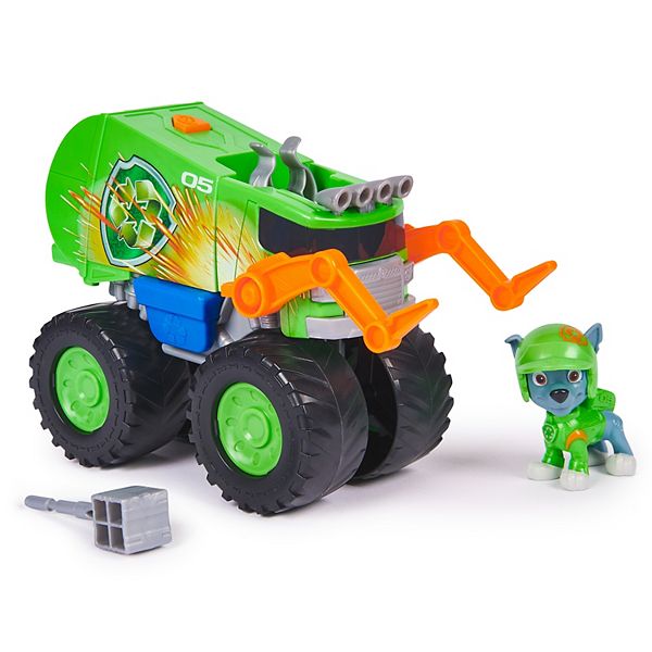 Paw Patrol Rescue Wheels Rocky’s Recycle Truck with Projectile Launcher and Collectible Action Figure Paw Patrol