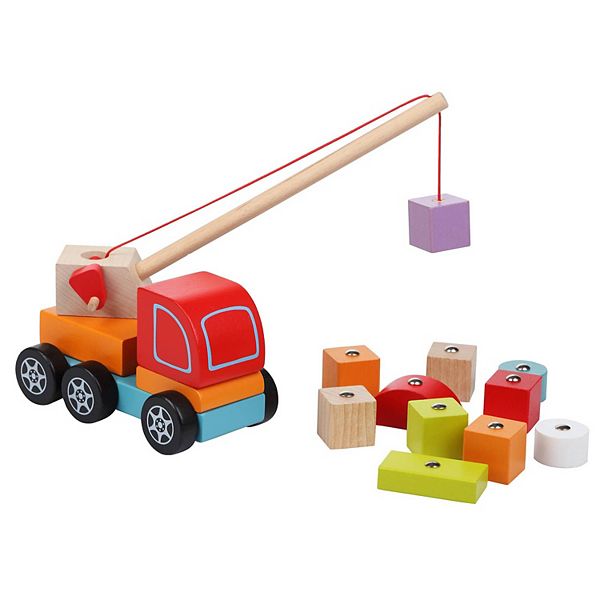 Wise Elk/cubika Wooden Toy - Crane Truck Wise Elk