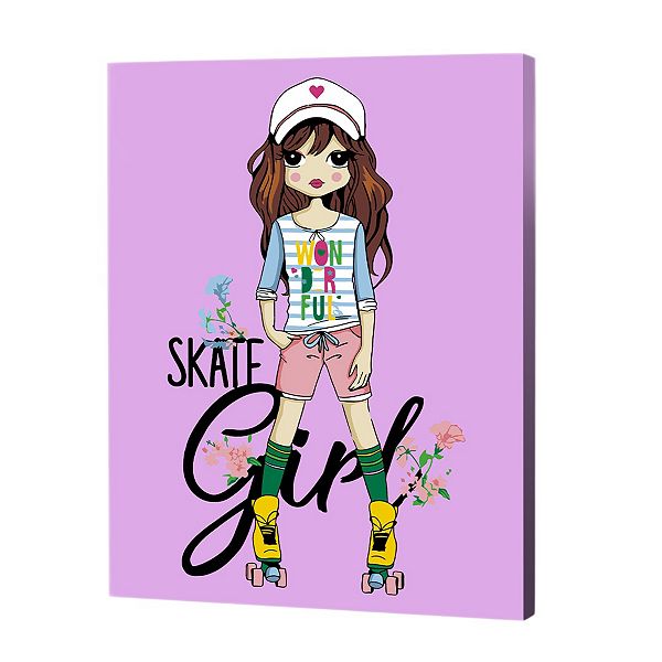 Набор для рисования по номерам 'Skate Girl', холст 40x50 см, 2 кисти, акриловые краски Wise Elk